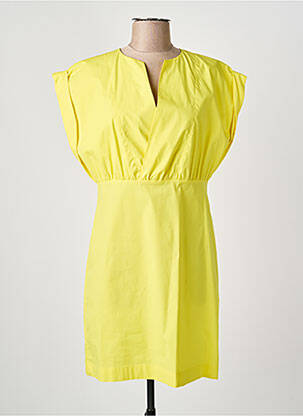 Robe courte manches courtes manches courtes jaune LIVIANA CONTI femme