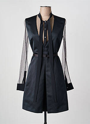 Robe courte fermeture zippée au dos manches longues noir N°21 femme