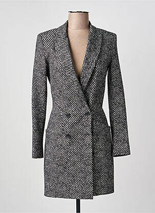 Manteau long coupe cintrée sans capuche noir BARBARA BUI femme