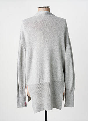 Pull tunique tissage chiné manches longues gris LIVIANA CONTI femme