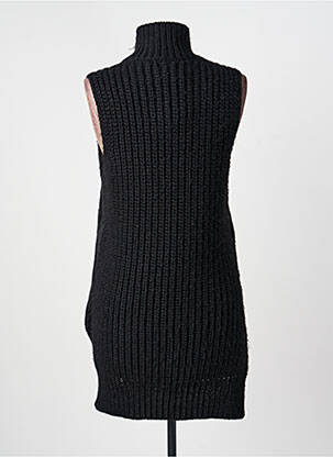 Pull tunique stretch sans manche noir ERMANNO SCERVINO femme