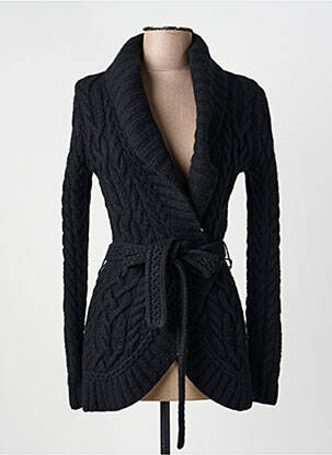 Gilet manches longues col châle noir RALPH LAUREN femme
