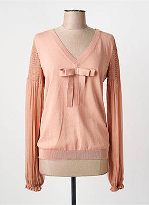 Pull coupe droite manches longues rose N°21 femme