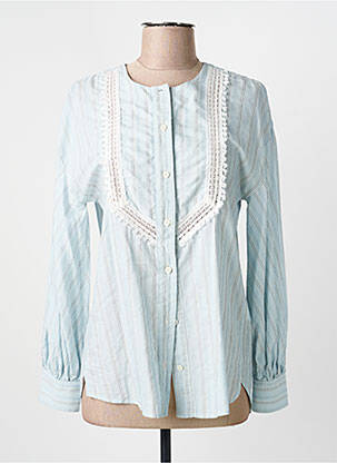 Chemisier coupe cintrée manches longues bleu HIGH femme