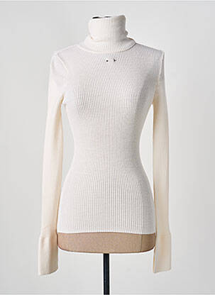 Pull col roulé tissage côtelé manches longues beige BARBARA BUI femme