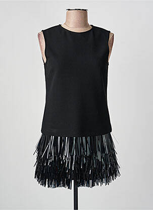 Tunique sans manche tissage crêpe noir LIVIANA CONTI femme