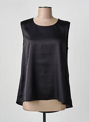 Top coupe fluide sans manche noir HIGH femme