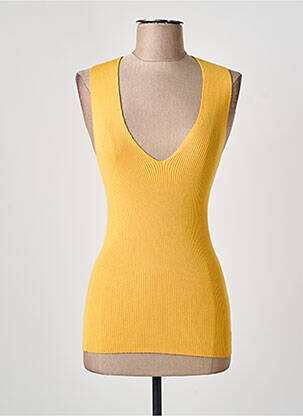 Top stretch sans manche jaune LIVIANA CONTI femme