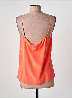 Top tissage crêpe fines bretelles orange LAUREL femme