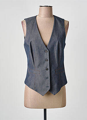 Gilet sans manche doublure bleu BARBARA BUJ femme