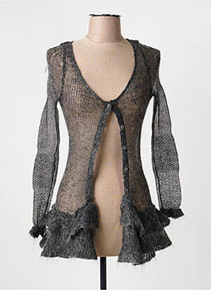 Gilet manches longues gris ERMANO femme