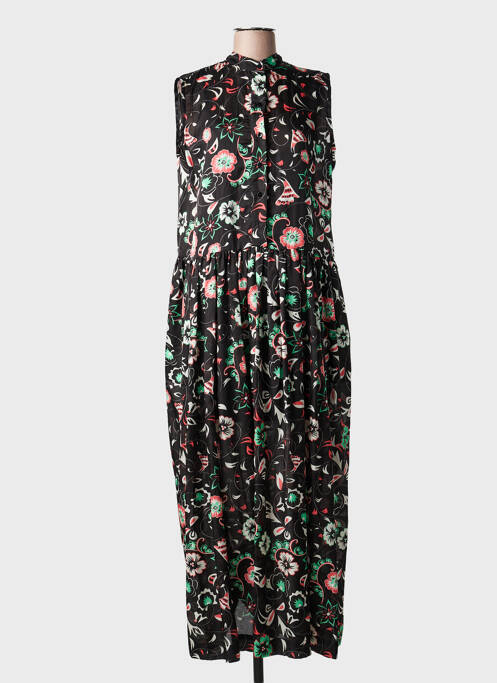 Robe longue imprimé fleurs sans manche noir MIMI LIBERTÉ femme