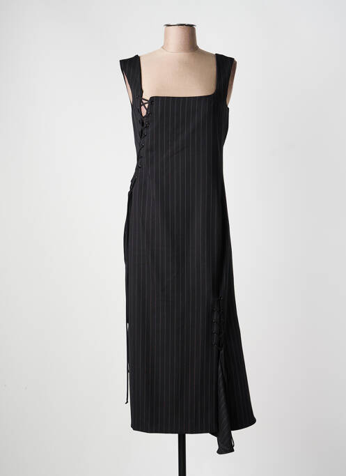 Robe mi-longue tissage crêpe sans manche noir SPORTMAX femme