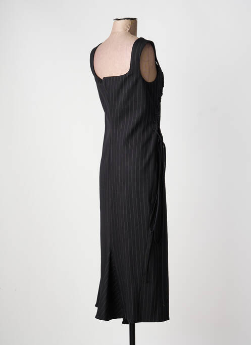 Robe mi-longue tissage crêpe sans manche noir SPORTMAX femme