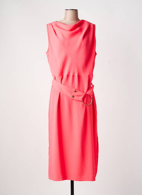 Robe longue tissage crêpe sans manche orange CAROLINE BISS femme