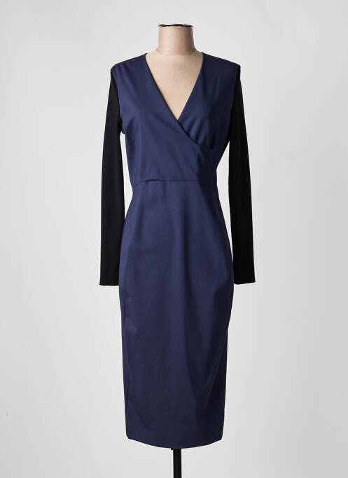 Robe mi-longue manches longues manches longues bleu SPORTMAX femme