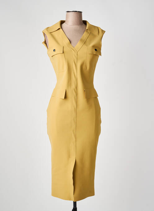 Robe mi-longue imprimé fantaisie sans manche vert CHIARA BONI femme