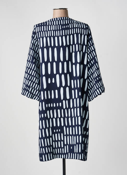 Robe courte manches 3/4 manches 3/4 bleu CAROLINE BISS femme
