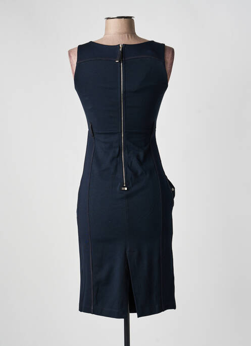 Robe mi-longue tissage crêpe sans manche bleu HIGH femme