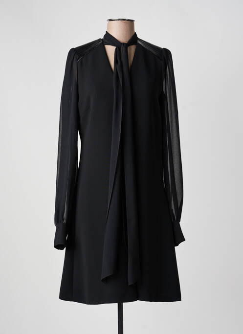 Robe mi-longue manches longues manches longues noir BARBARA BUI femme