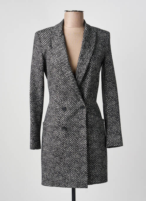 Manteau long coupe cintrée sans capuche noir BARBARA BUI femme