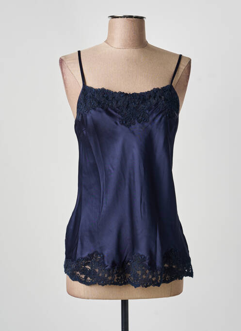 Top col carré fines bretelles bleu ERMANNO SCERVINO femme