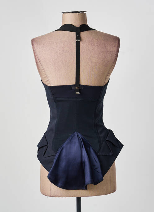Top col carré fines bretelles bleu HIGH femme
