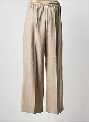 Pantalon large poches taille haute marron LIVIANA CONTI femme