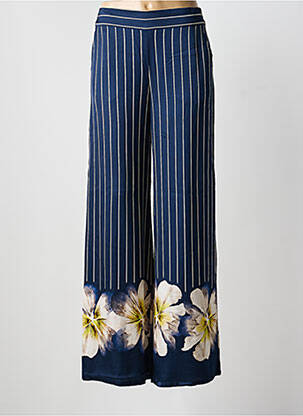 Pantalon large poches taille normale bleu CAROLINE BISS femme