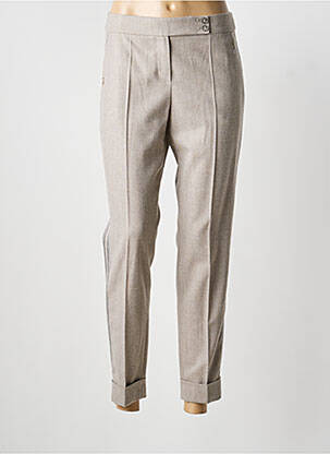Pantalon 7/8 stretch taille normale beige LAUREL femme