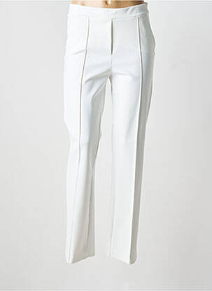 Pantalon droit stretch taille normale blanc CHIARA BONI femme