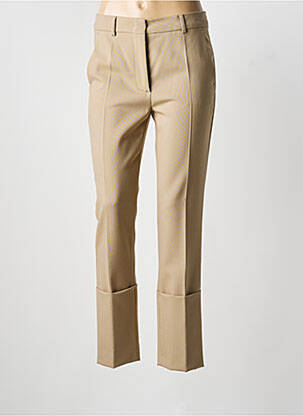 Pantalon droit fermeture zippée sous rabat avec crochet taille normale marron SPORTMAX femme