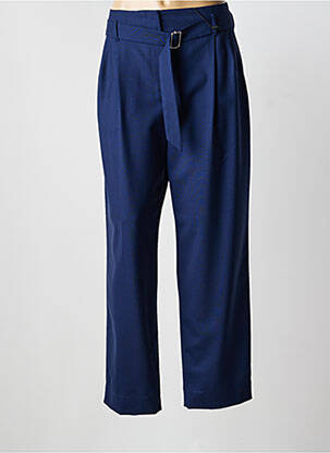 Pantalon large fermeture zippée sous rabat avec crochet taille normale bleu PAUL SMITH femme