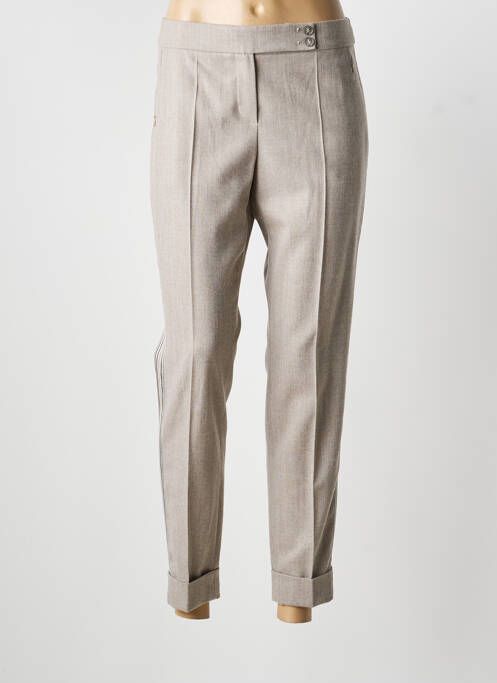 Pantalon 7/8 stretch taille normale beige LAUREL femme