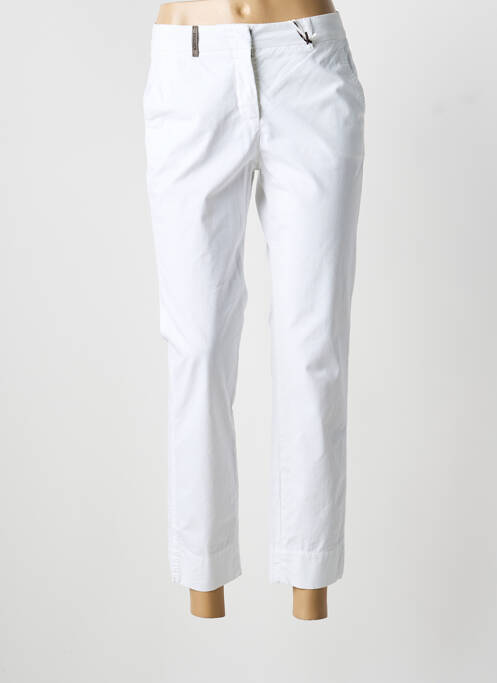 Pantalon 7/8 stretch taille normale blanc PESERICO femme
