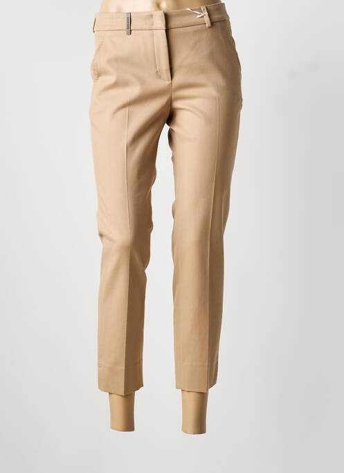 Pantalon 7/8 stretch taille normale marron PESERICO femme