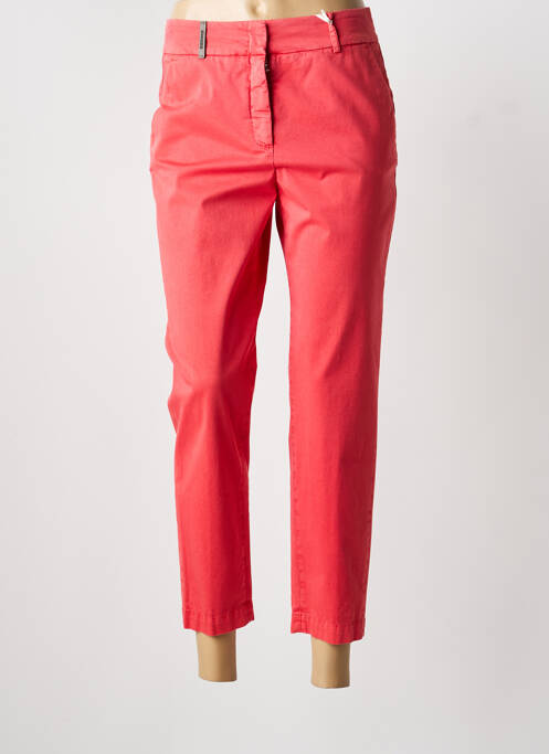 Pantalon 7/8 stretch taille normale rouge PESERICO femme