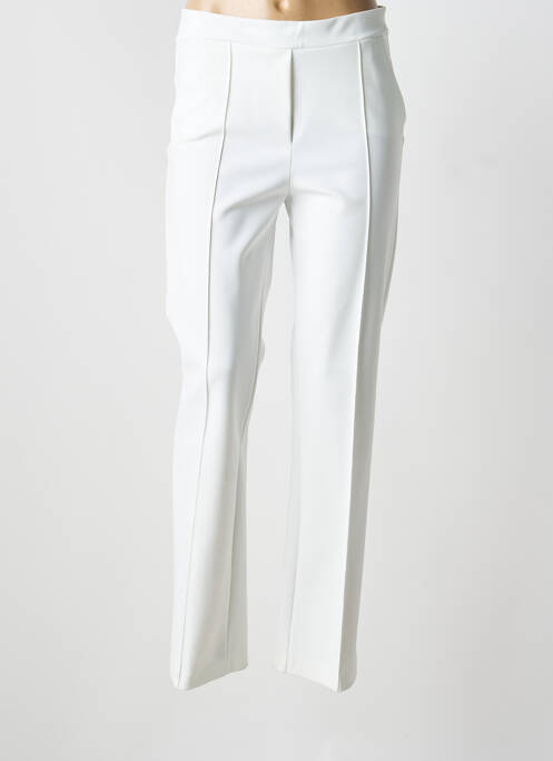 Pantalon droit stretch taille normale blanc CHIARA BONI femme