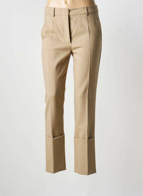 Pantalon droit fermeture zippée sous rabat avec crochet taille normale marron SPORTMAX femme