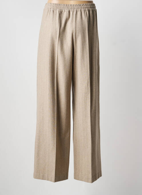 Pantalon large poches taille haute marron LIVIANA CONTI femme