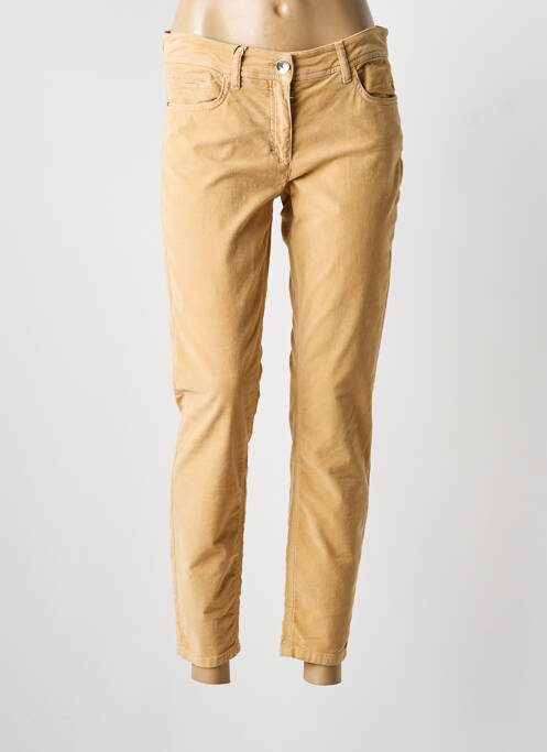 Pantalon slim stretch taille normale marron LAUREL femme