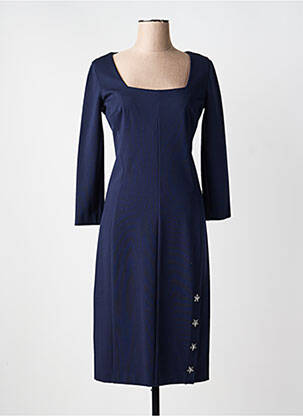 Robe mi-longue manches longues manches longues bleu ICEBERG femme