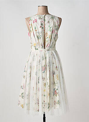 Robe mi-longue imprimé fantaisie sans manche blanc N°21 femme