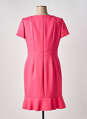 Robe mi-longue fermeture zippée au dos manches courtes rose PAULE KA femme