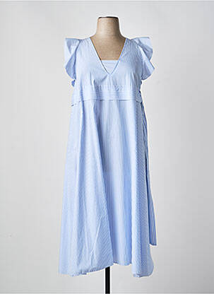 Robe longue coupe évasée sans manche bleu N°21 femme