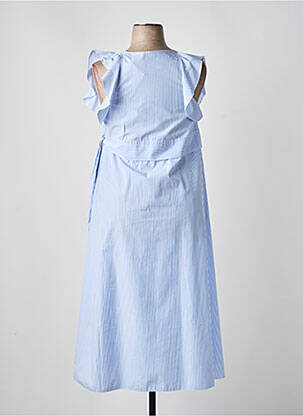 Robe longue coupe évasée sans manche bleu N°21 femme