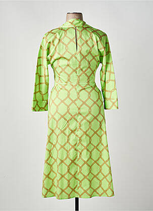 Robe mi-longue imprimé fantaisie manches longues vert LIVIANA CONTI femme