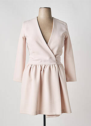 Robe courte coupe évasée manches longues beige ATOS LOMBARDINI femme