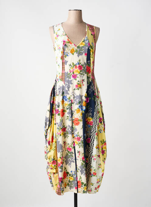 Robe longue imprimé fantaisie sans manche jaune HIGH femme
