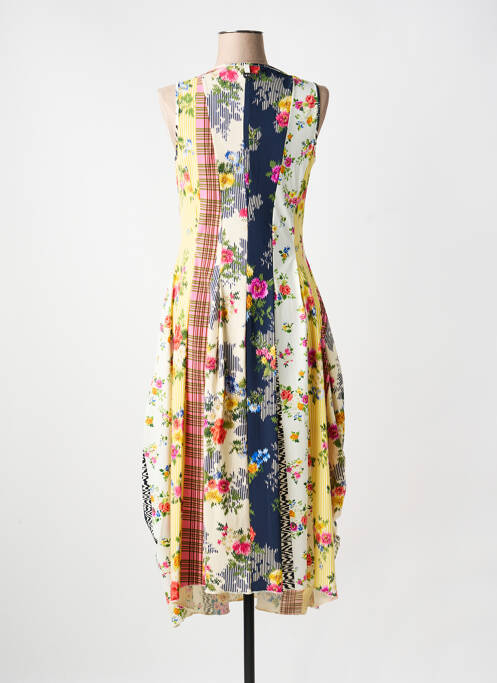 Robe longue imprimé fantaisie sans manche jaune HIGH femme
